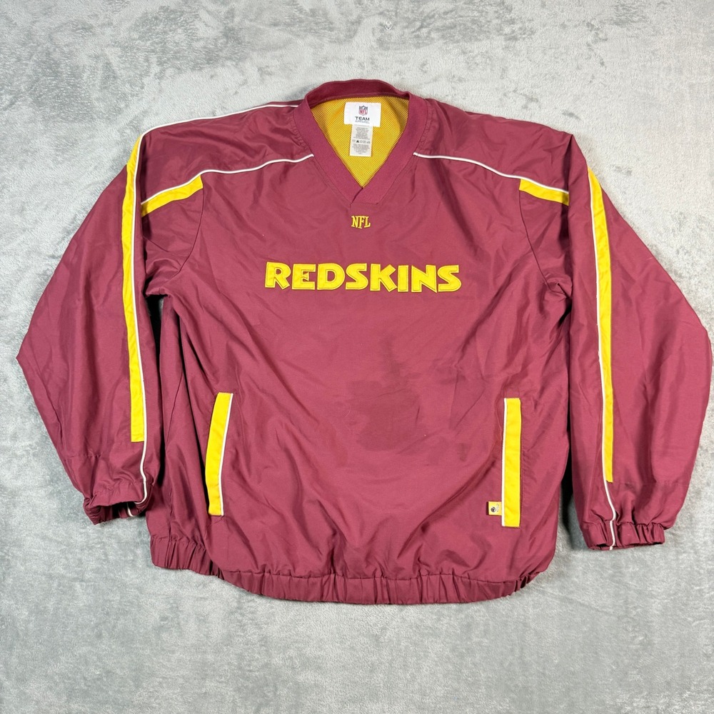 NFL Team Mens L Washington Redskins Windbreaker V-Neck Pullover
